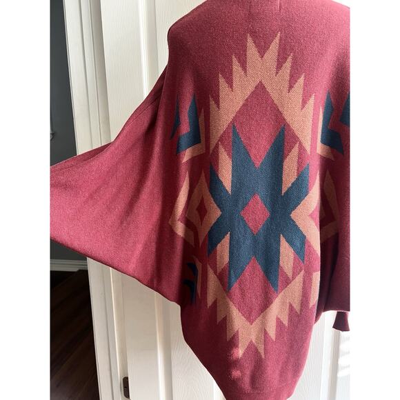 ARIAT Terra Aztec Southwestern Dolman Open Front Cardigan Sweater - Picture 4 of 10